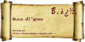 Buza Ágnes névjegykártya